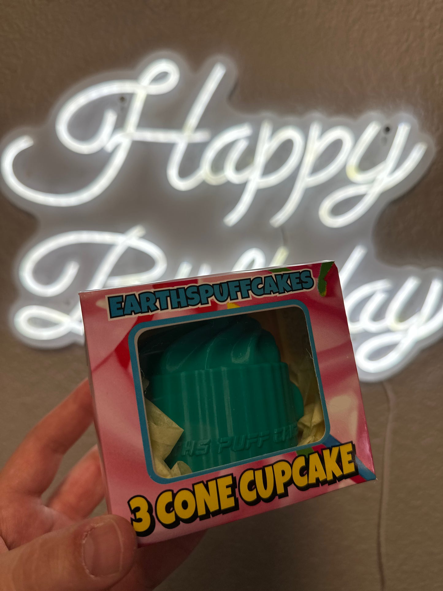 Teal 3 cone cup cake