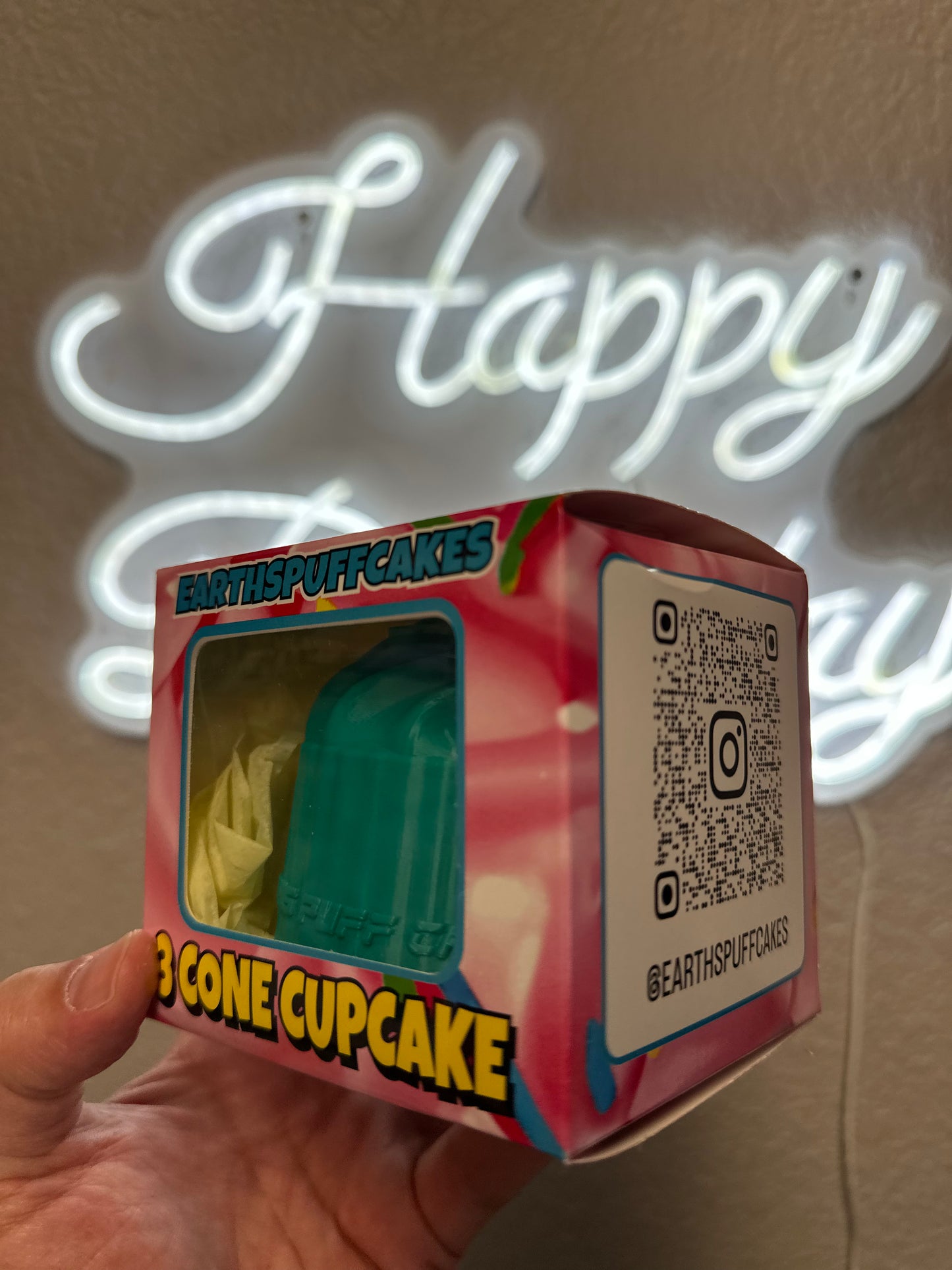 Teal 3 cone cup cake