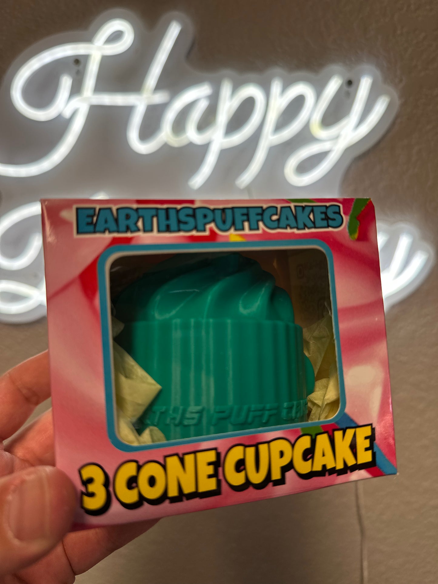 Teal 3 cone cup cake