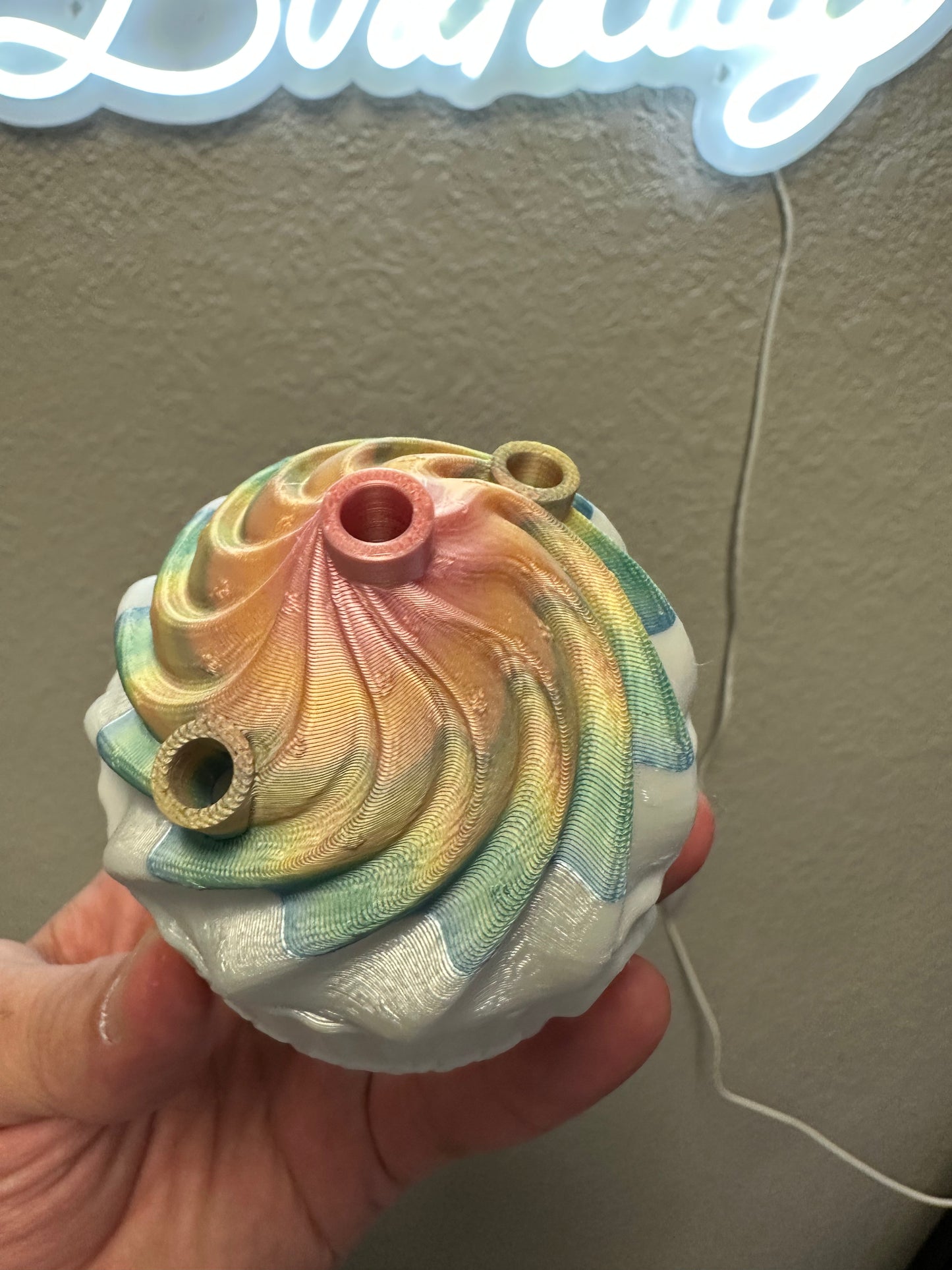 White rainbow top cupcake 🧁