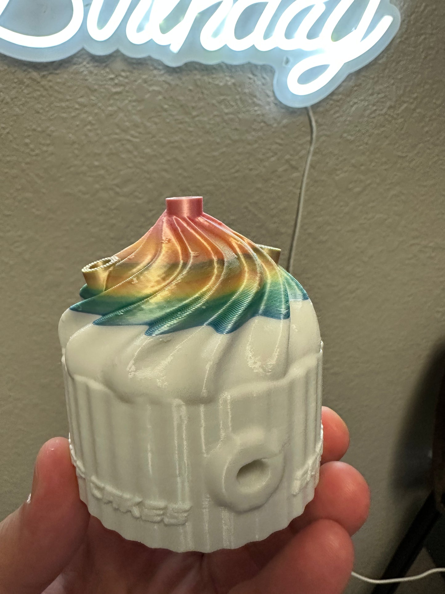 White rainbow top cupcake 🧁