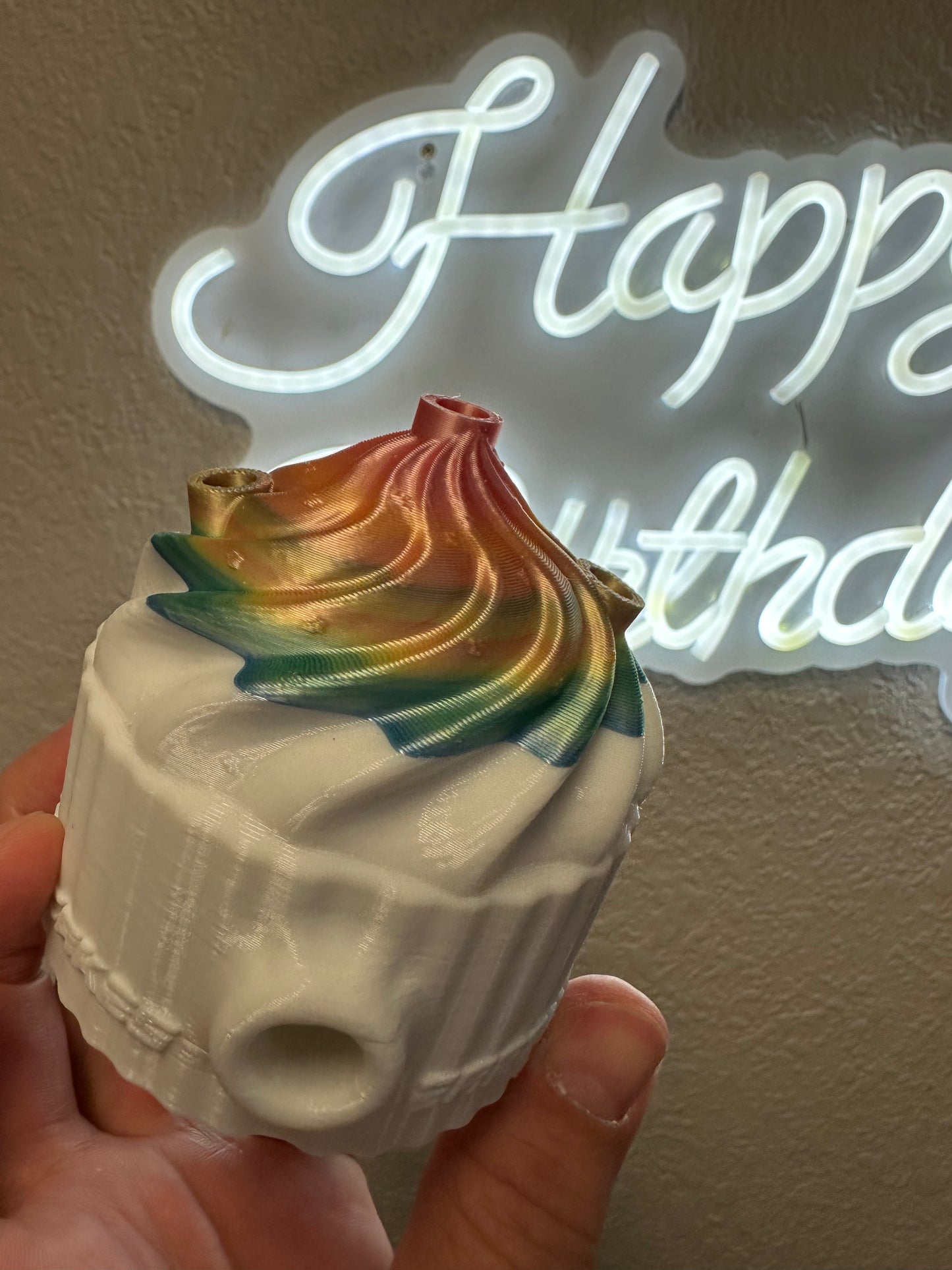 White rainbow top cupcake 🧁