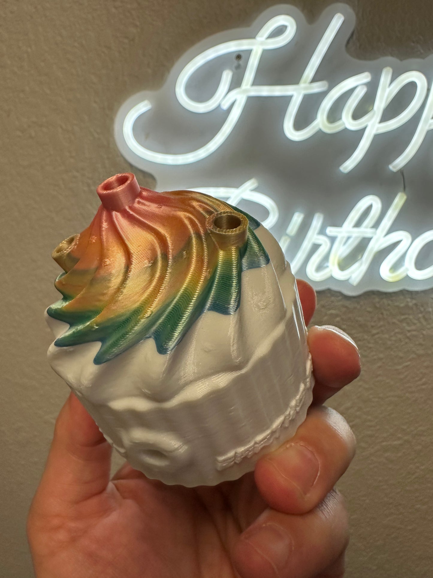White rainbow top cupcake 🧁