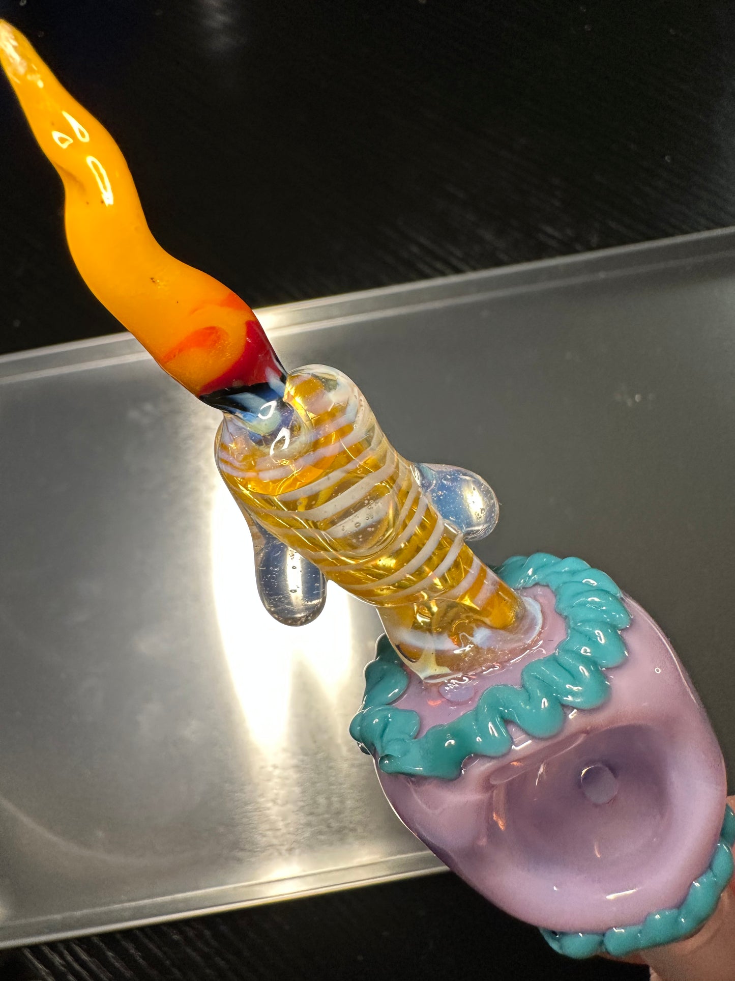 14ML Heady Candle 🕯️ Birthday Bowl , designed by earthsmokesalot2 , glass blown by Maryjanesglasstudio ! One of a kind ! American made glass